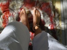 felted carpet -buenas dias- process