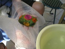 -felted naughty pebbles- process