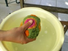 -felted naughty pebbles- process