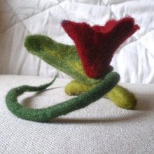 felted flower hair decoration barrette clip -the return of the sad witch-