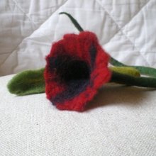 felted flower hair decoration barrette clip -the return of the sad witch-