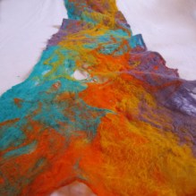 cobweb felted scarf -summer in the light-