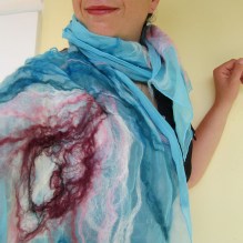 nuno felted scarf -waves-