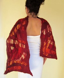 nuno felted scarf -summer wine-