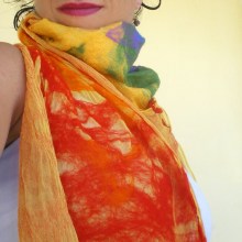 nuno felted scarf -She's like a Rainbow-
