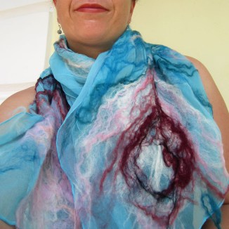 nuno felted scarf -waves-