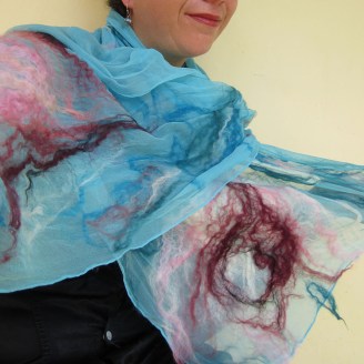 nuno felted scarf -waves-