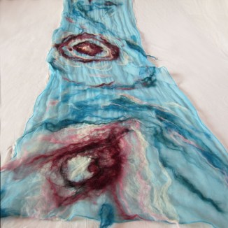nuno felted scarf -waves-