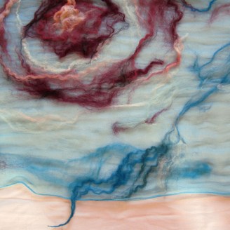 nuno felted scarf -waves-