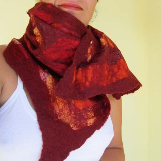 nuno felted scarf -summer wine-