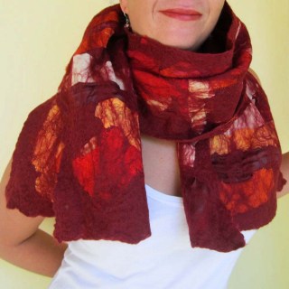  nuno felted scarf -summer wine-