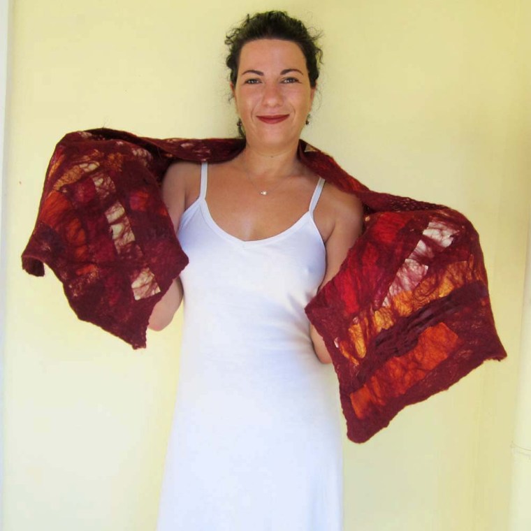 nuno felted scarf -summer wine-