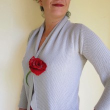  felted flower brooch -red red rose-