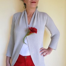  felted flower brooch -red red rose-