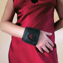 nuno felted cuff -moonlight shadow-