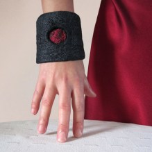  nuno felted cuff -moonlight shadow-