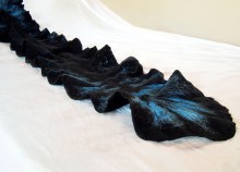  felted ruffled scarf -blue bird-