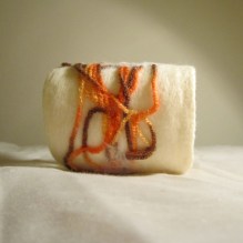 felted cuff - bracelet -winter song-