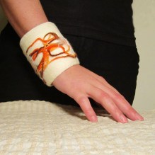 felted cuff - bracelet -winter song-