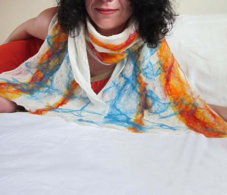  cobweb felted scarf: spring elements -energy-