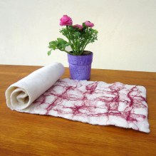 felted table runner -floating spring-