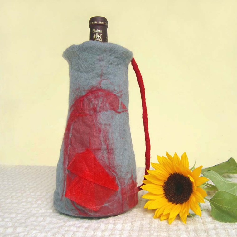 nuno felted vessel -marigold-