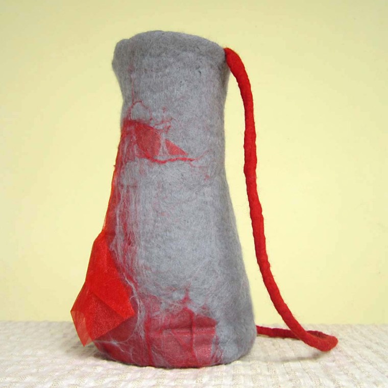 nuno felted vessel -marigold-