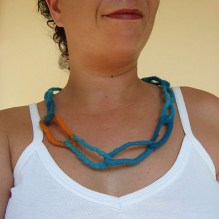 felted necklace -sea sunset-