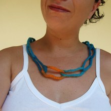 felted necklace -sea sunset-