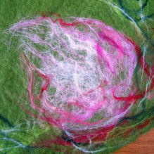 felted table runner -into the green-