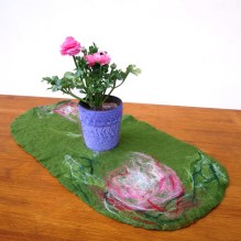 felted table runner -into the green-