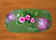 felted table runner -into the green-