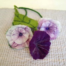 felted flower necklace -sacred dance-