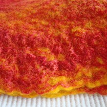 felted neck warmer -mustard and ketchup-