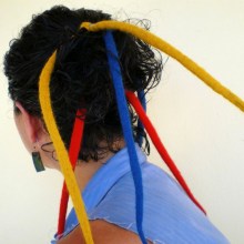 felted hairband -red hot chili peppers-