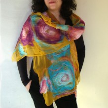 nuno felted scarf -infinity-