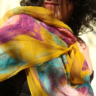 nuno felted scarf -infinity-