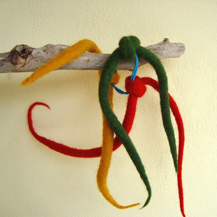 felted hairband -red hot chili peppers-