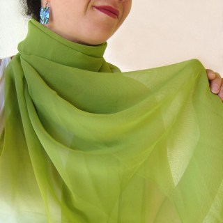 chiffon muslin scarf -grass green-