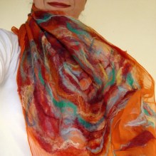 nuno felted scarf -set fire to the rain-