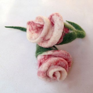 felted boutonniere -groom's rose-