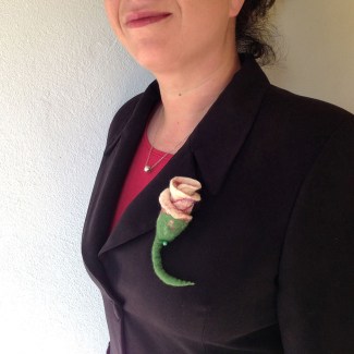 felted boutonniere -groom's rose-