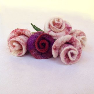 felted boutonniere -groom's rose-