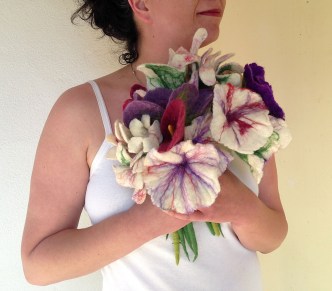 Felted flower bouquets -bridesmaids- made to order