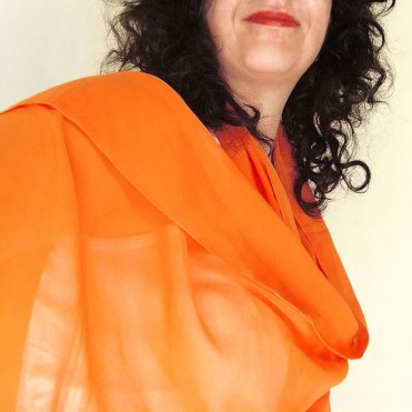 chiffon scarf -carrot-