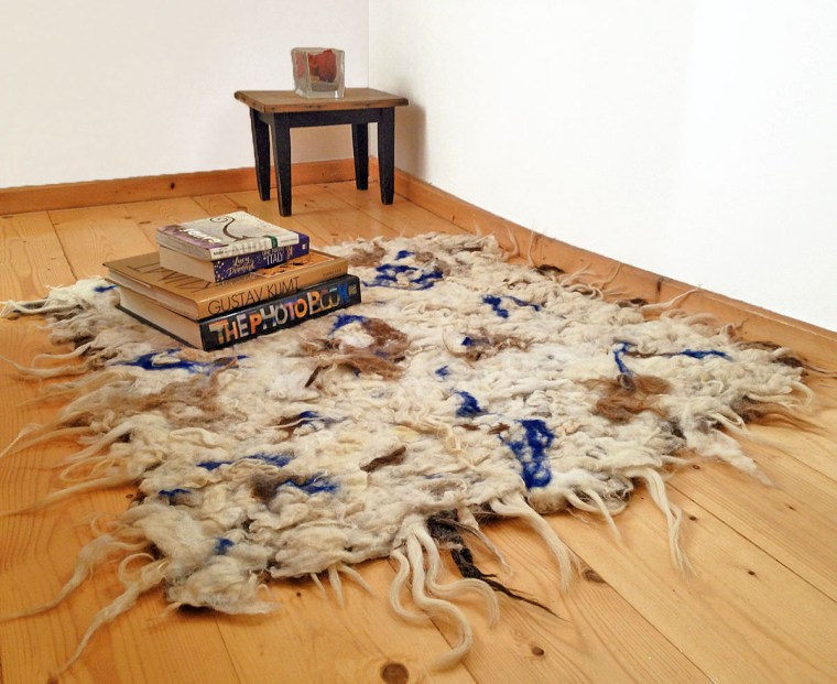 hand felted rug -affogato-