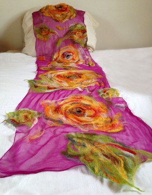 nuno felted scarf -Colour Me Perfect-