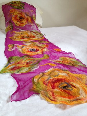 nuno felted scarf -Colour Me Perfect-