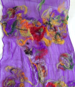 nuno felted scarf -color palette-