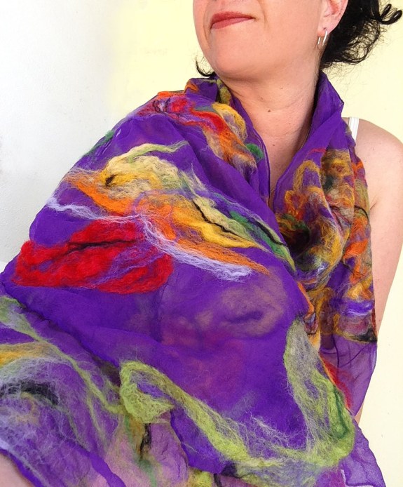 nuno felted scarf -color palette-